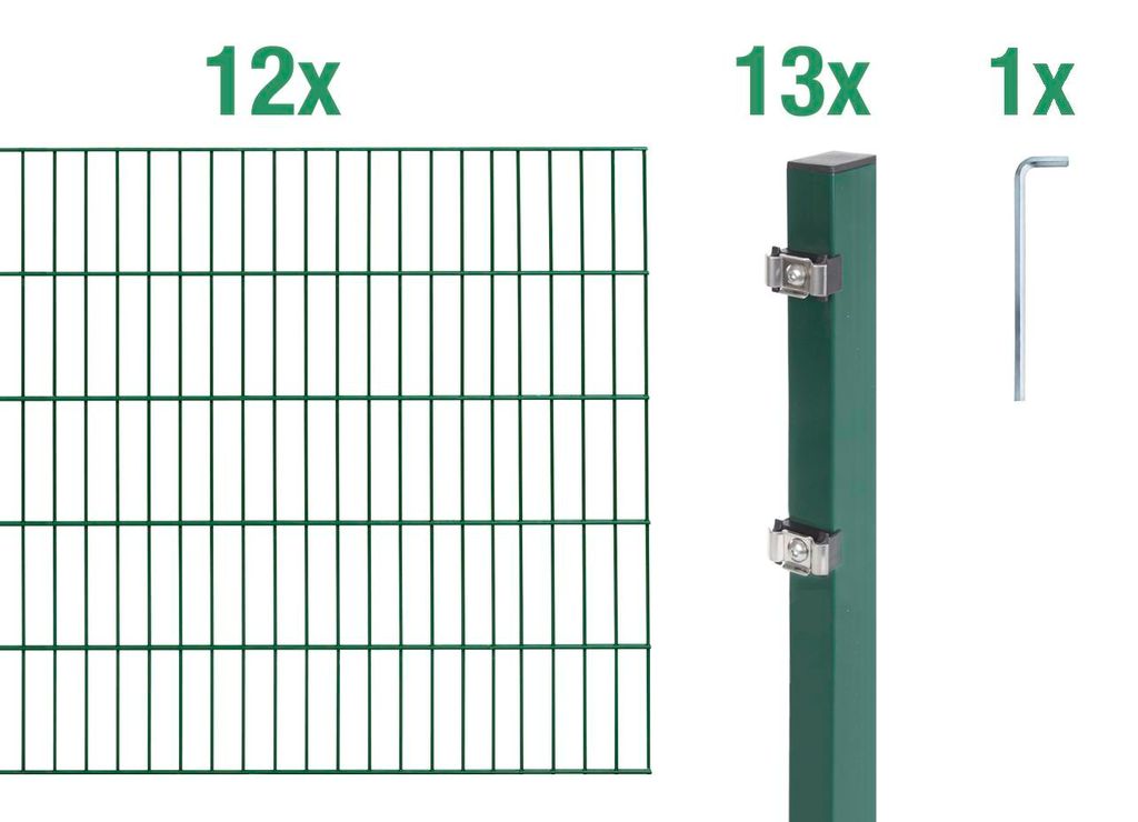 Alberts Doppelstabmatten Zaun, Höhe 80 cm, Länge 24 m, Produktbild 