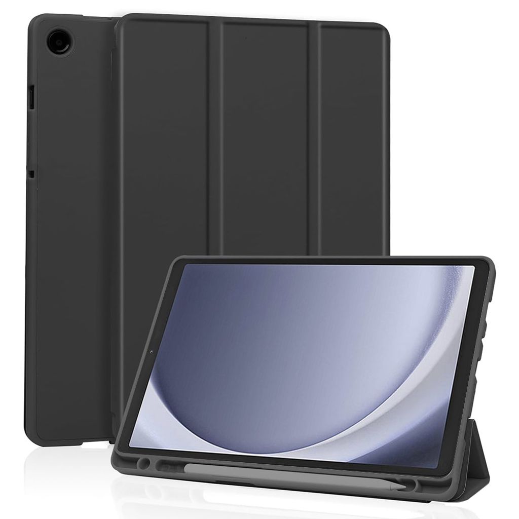 Techsuit Flex Trifold Tablet-Hülle mit Pencil-Halter für Samsung Galaxy Tab A9 - Schwarz