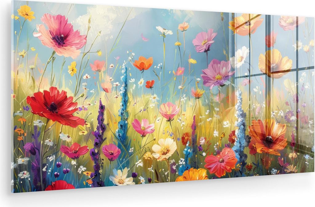 MuchoWow Glasbilder - Bilder auf Wandbild - Foto auf Glas Blumen - Natur - Botanik - Kunst 40x20 cm Wanddekoration aus Glas - Acrylglasbild - Acryl...