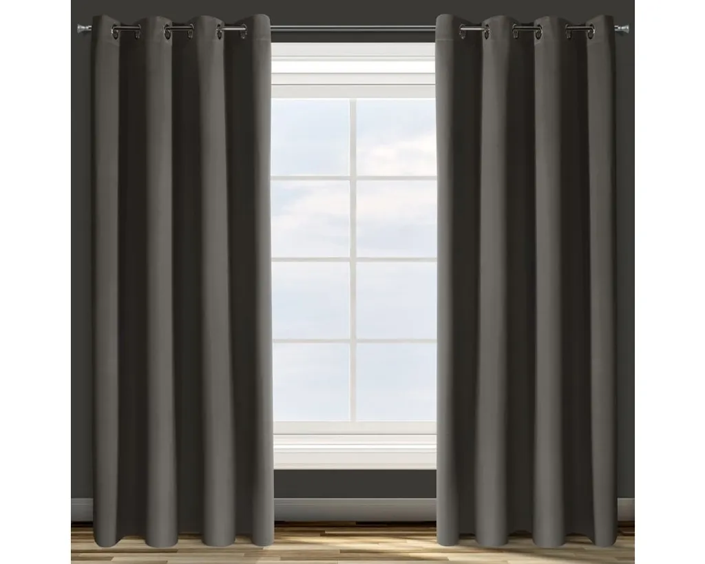 Blackout - Tenda Oscurante Con Occhielli 140x175 Cm | Colore Grafite | Blocca La Luce Per Un Sonno Profondo - 2