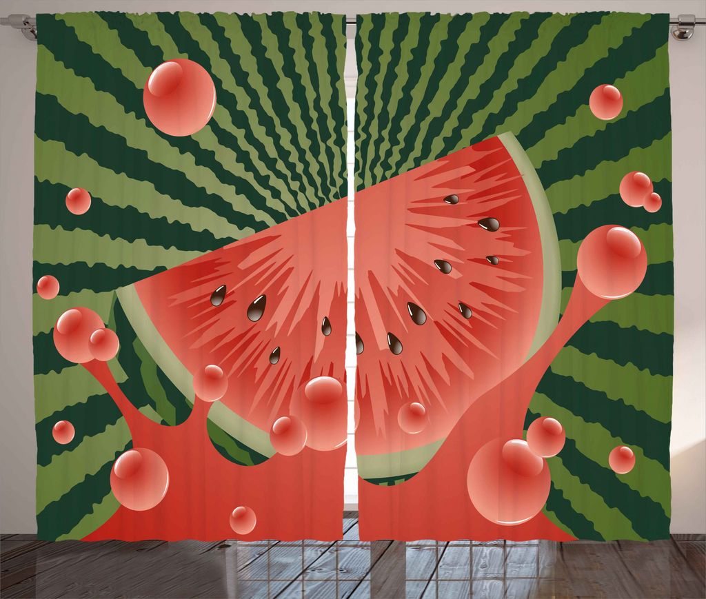 ABAKUHAUS Sommer Rustikaler Vorhang, Vegetarisch Garten Gesundheit, Wohnzimmer Universalband Gardinen mit Schlaufen und Haken, 280 x 175 cm, Jäger...