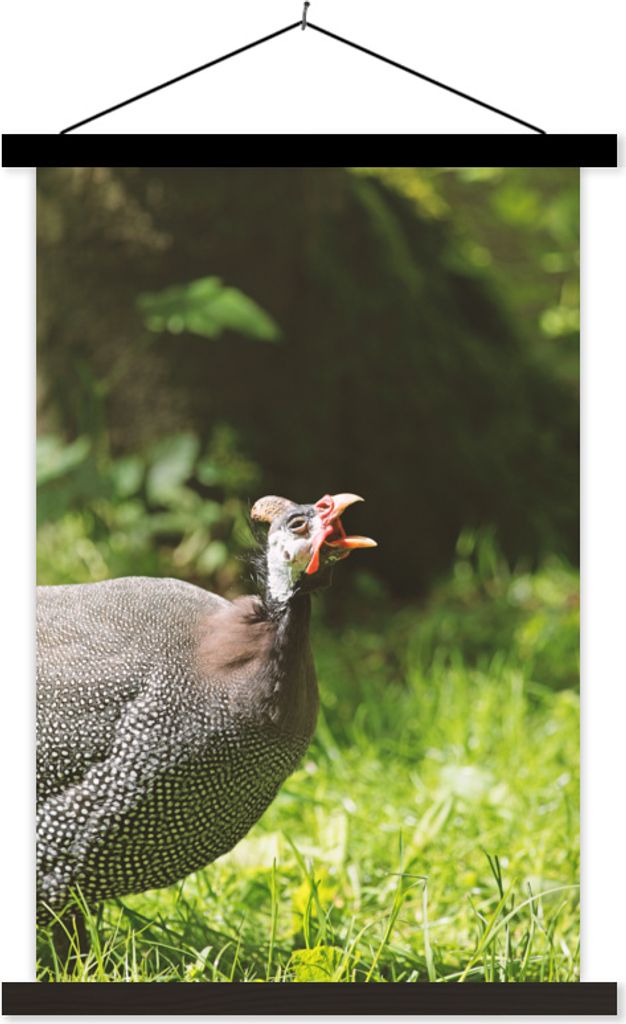 MuchoWow Textilposter Perlhuhn - Vogel - Kopf 120x180 cm mit schwarzem Rahmen - Fotos