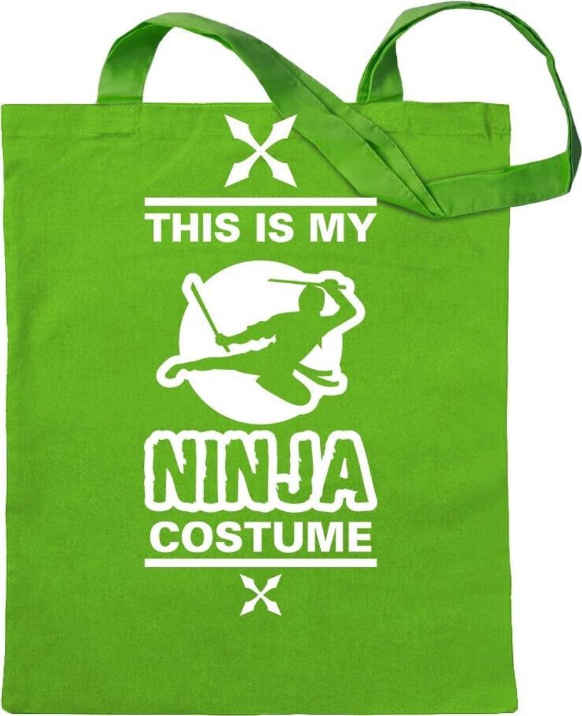 Kiwistar - Baumwolltasche - hellgrün - This is My Ninja Costume - Tragetasche Stoffbeutel Umhängetasche Langer Henkel