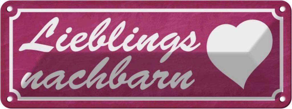 vianmo Blechschild 10x27 cm Lieblingsnachbarn Herz Dekoration Spruch Zitat