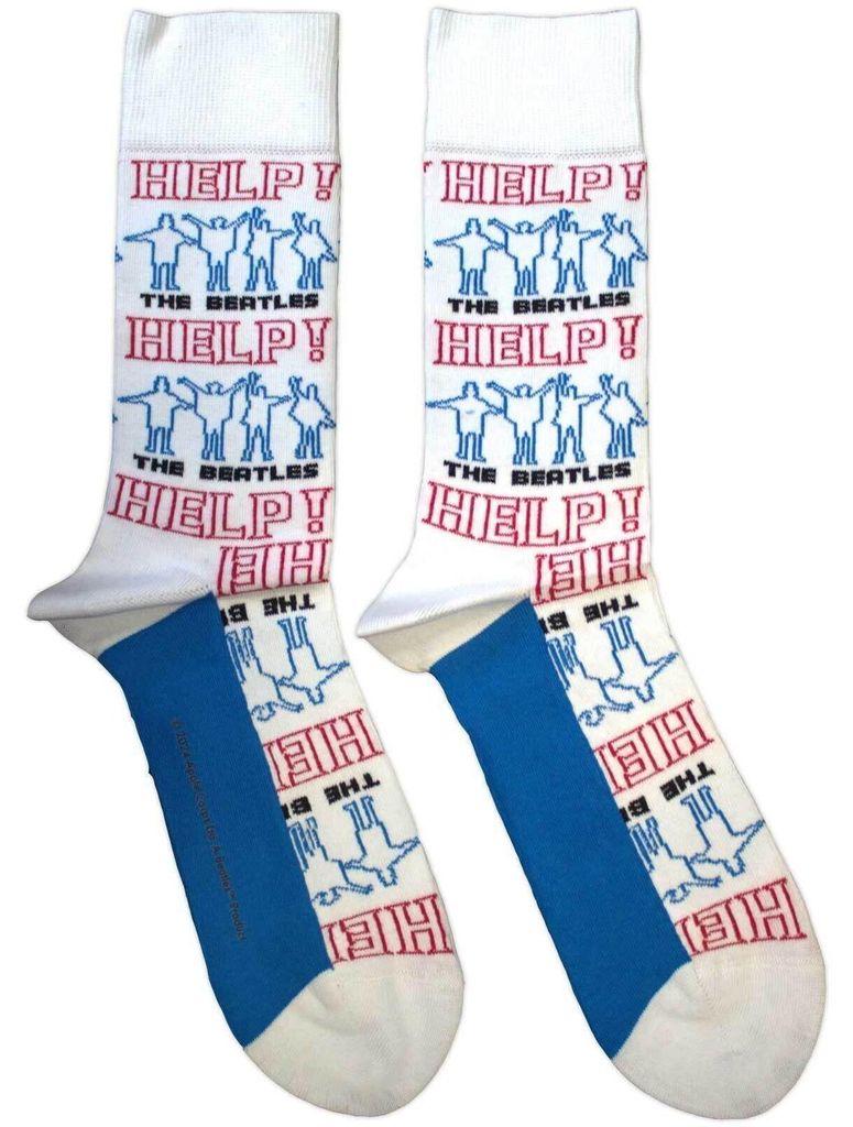 The Beatles Help! Outlines Repeat White 40-45 Socken