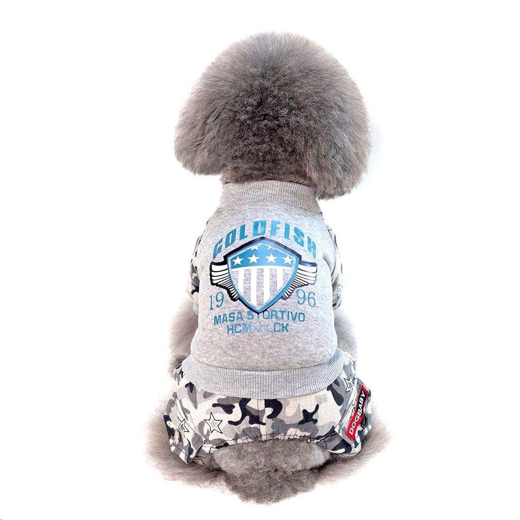 Goldfish Winteroverall für Hund - Grau S