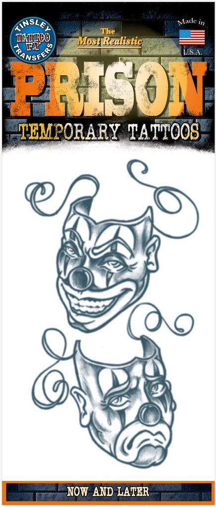 Masken Knast Klebe-Tattoo - Fasching Halloween Karneval