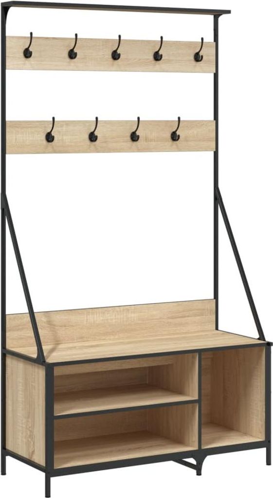 vidaXL Věšák na kabáty s botníkem Sonoma dub 100x41x184 cm Obrázek produktu 