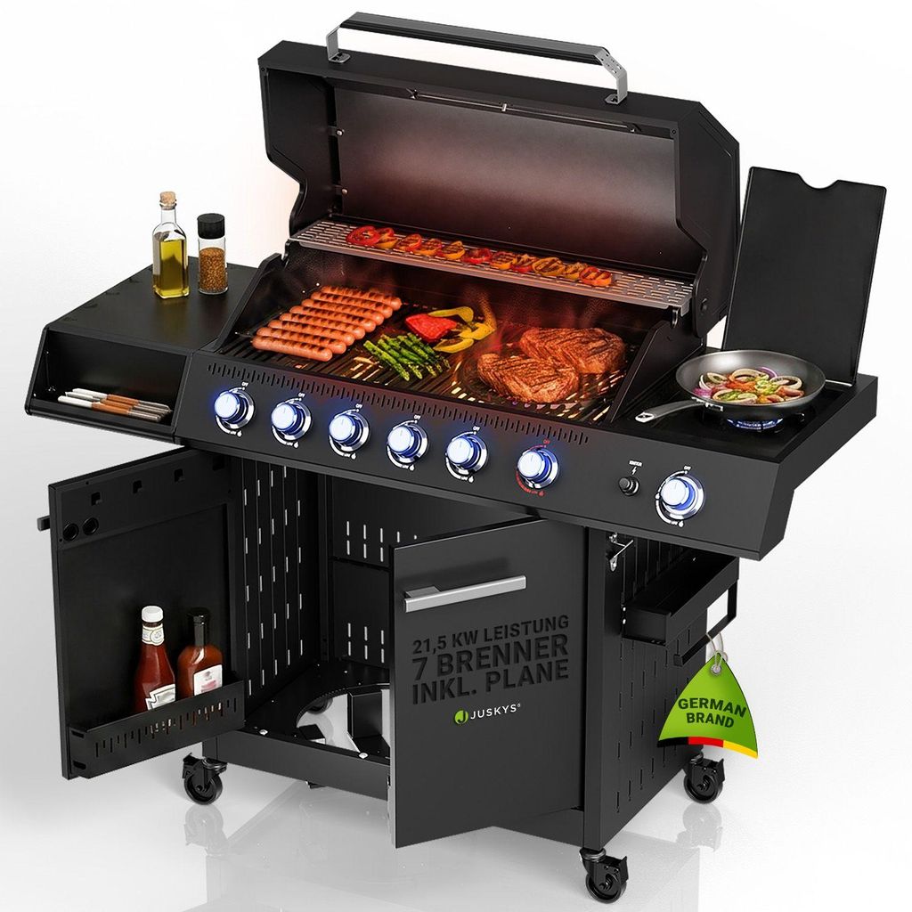 JUSKYS® Gasgrill Tennessee 6+1 mit Edelstahlbrennern & Produktbild 