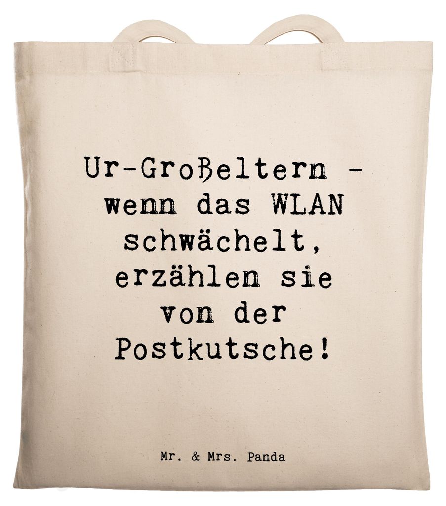 Mr. & Mrs. Panda Tote Bag Spruch Ur-Großeltern Geschichten - Transparent - Geschenk, Nostalgie, Humor, Ahnen, herzerwärmende Sprüche, stoff shop...