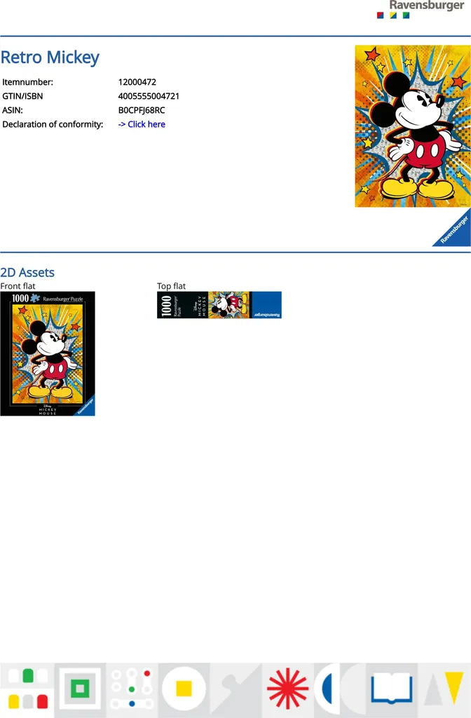 Puzzle Disney Mickey Mouse Softclick Ravensburger - Qualité Premium 2D - 6