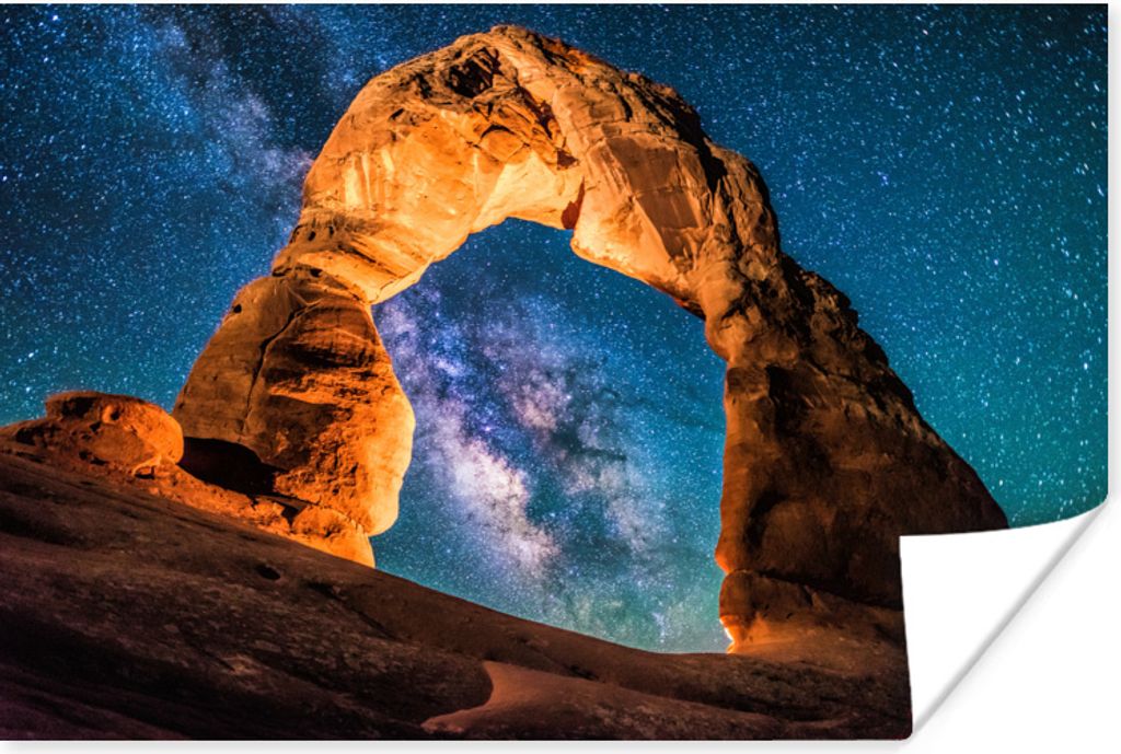 MuchoWow Poster Milchstraße am Delicate Arch 30x20 cm - Plakate - Print