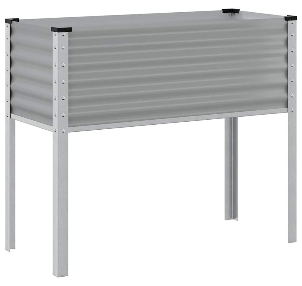 vidaXL Fioriera grigia 100x45x90 cm in acciaio Immagine del prodotto 