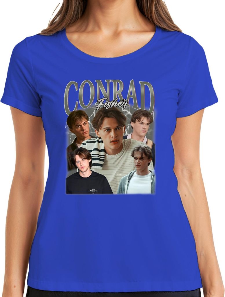 Conrad Fisher Vintage 90er The Summer I Turned Pretty Damen T-Shirt, Blau, XXL
