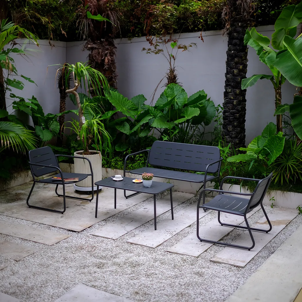 Ensemble détente de jardin Andria 4 pièces pour vos soirées en extérieur