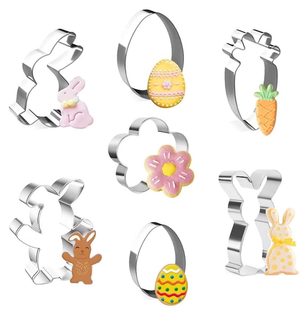 Set di tagliabiscotti pasquali 7 pezzi in acciaio inox Immagine del prodotto 