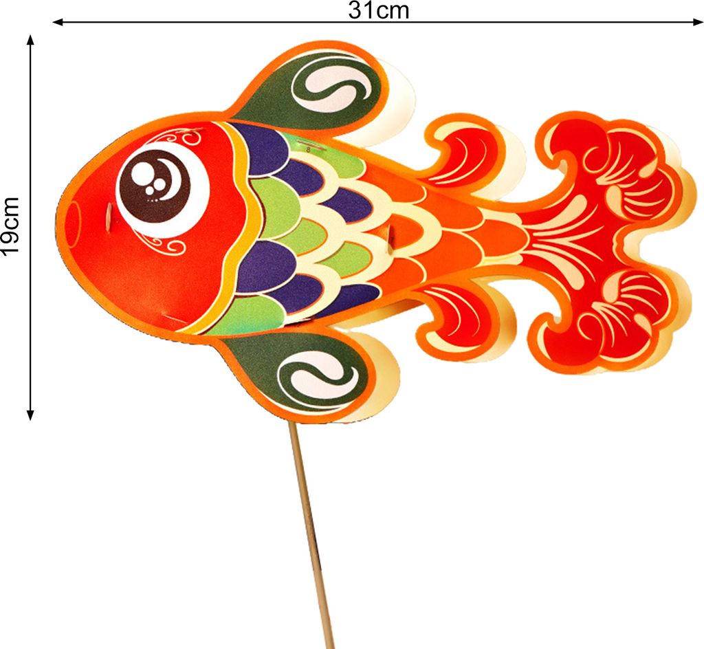 Karpfenlaterne DIY Handheld Chinesische Neujahrs-LED-Fischlaterne für Party-traditionelle Festivaldekorationen