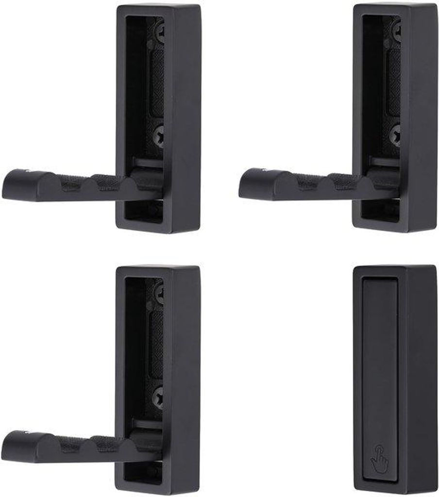 Schwarze 4-teilige Wandhaken mit Schrauben