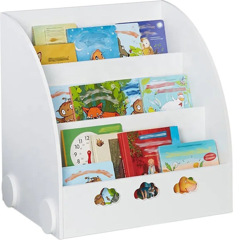 Kinder Bücherregal "Cloud" von Ginger Home – Weißes Regal mit 3 Fächern für Kinderzimmer
