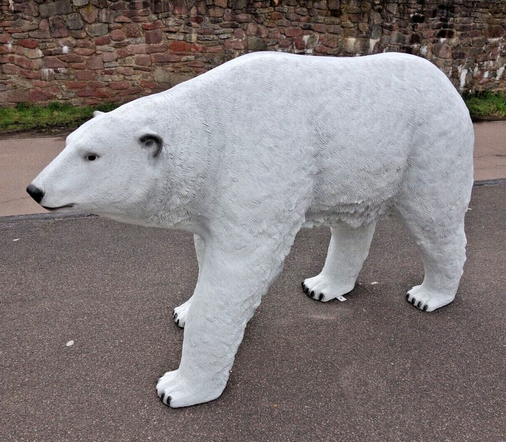 XXL Eisbär lebensgross Gartendeko 190x120x65Garten Deko Figur WOW!
