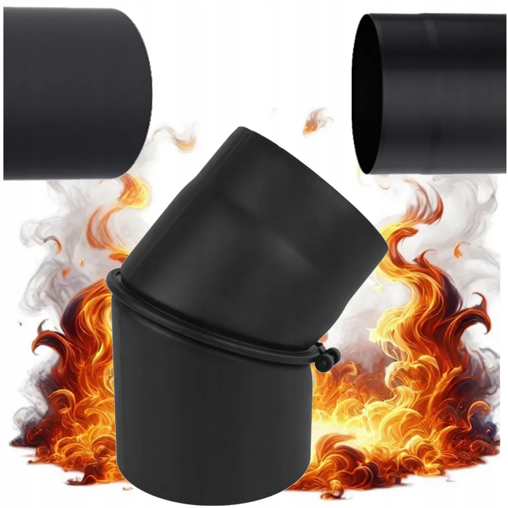 Curva Regolabile Ø 200 mm per Canne Fumarie Acciaio Nero 2 mm