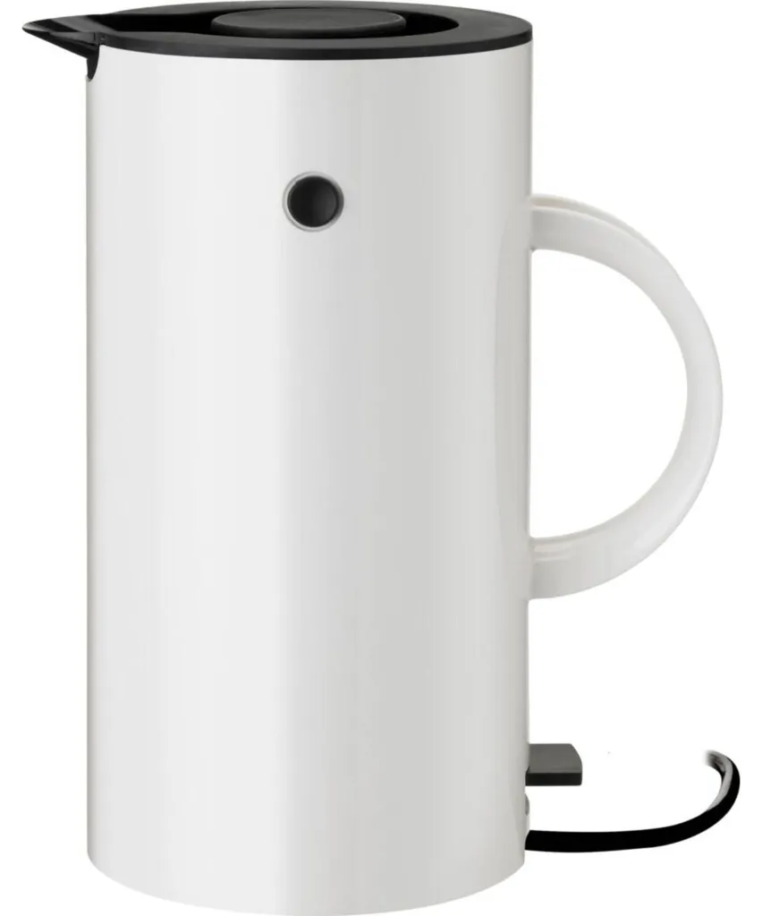 Bouilloire Stelton EM77 1,5 L blanche avec arrêt automatique et filtre