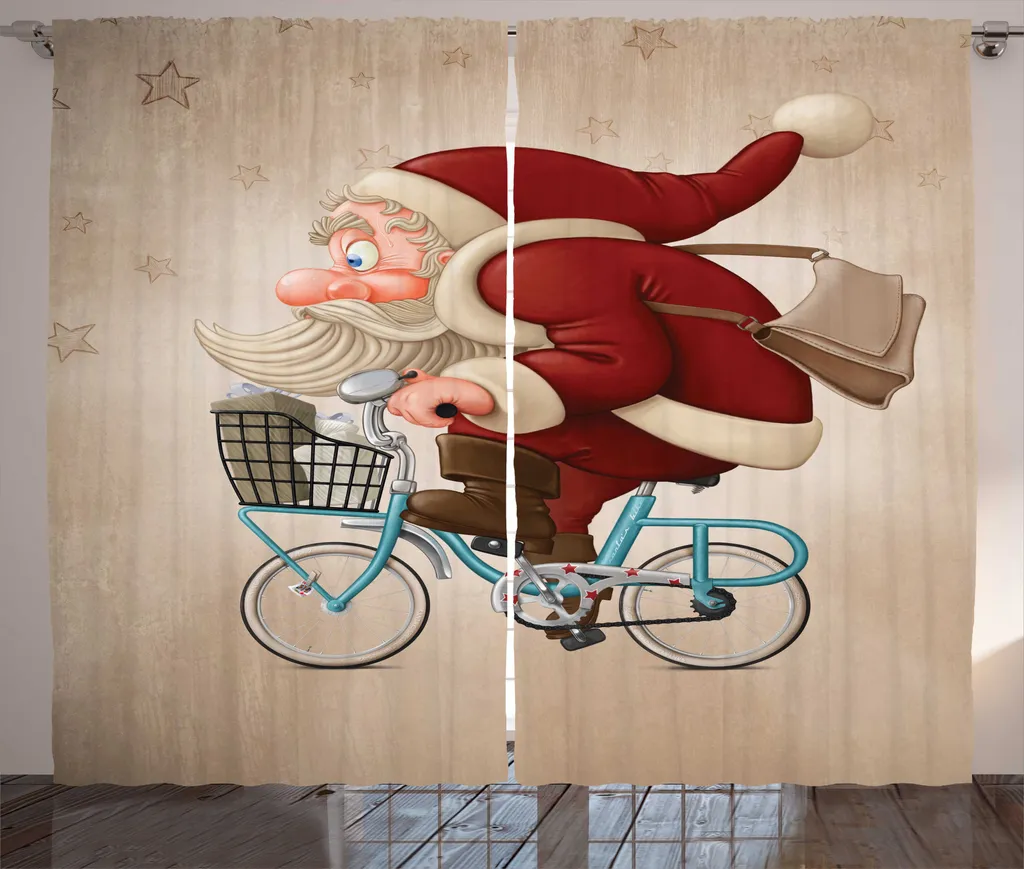 Rideau pour Décoration Noël Salon Originale et Chaleureuse 280 x 225 cm