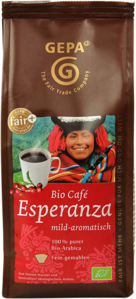 Café Esperanza - Arabica Kaffee mild gemahlen 250g Obrázek produktu 