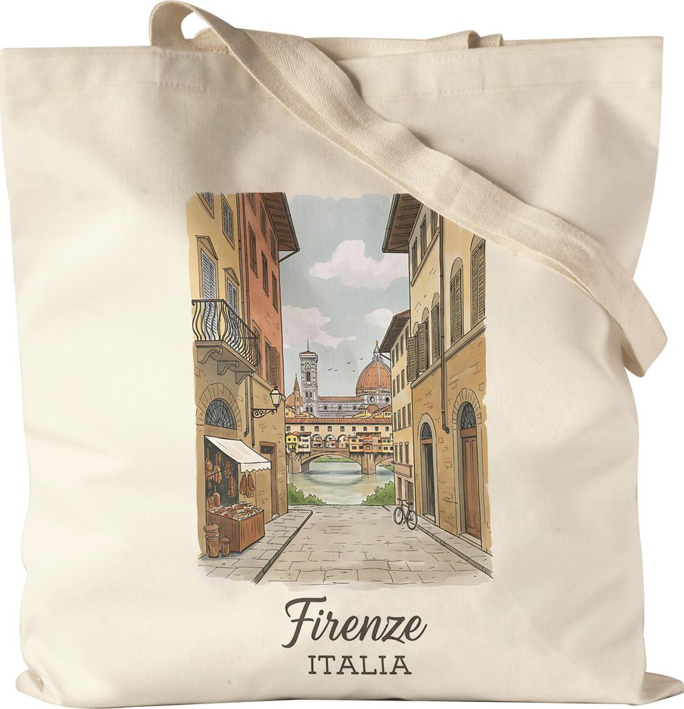 Firenze Italia Tragetasche Geschenk Florenz Fan Souvenir Reise Erinnerung Stadt Illustration