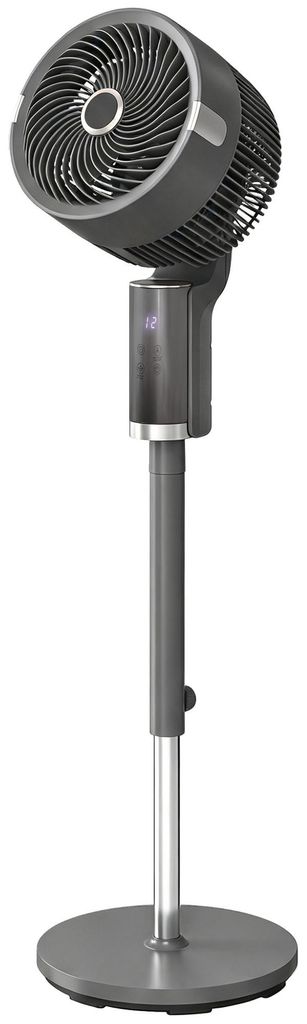 Standventilator Luftzirkulator Lüfter mit 8 Geschwindigkeitsstufen LED-Display Fernbedienung Timer 90° Oszillation Grau