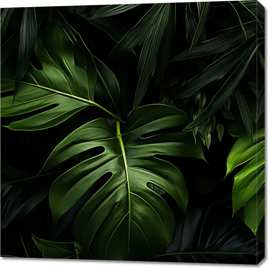 Tableau Murmures Verts 90x90 cm - Décoration Murale Carrée Artistique