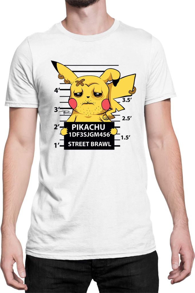 Herren T-Shirt Japan Manga Anime Comics Pokemon 043, Man 4XL / Weiß