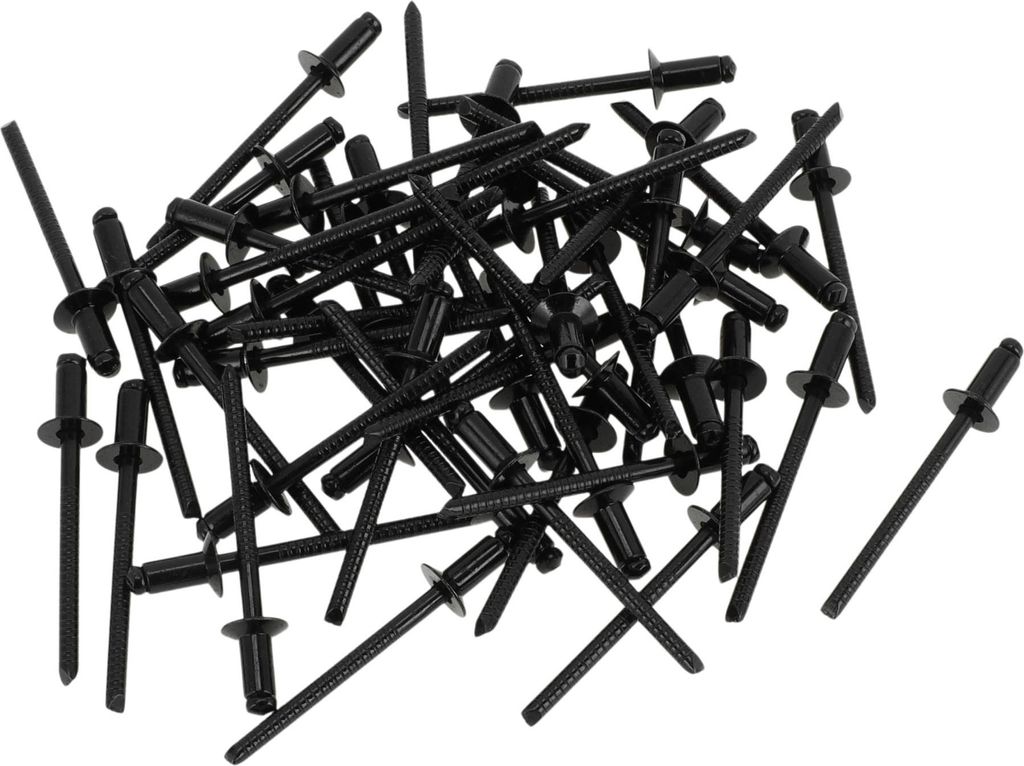 Offene Enden Großkopf Blindnieten Schwarz 50 Stück 4mm Griffdurchmesser 6mm Grifflänge 8mm Kopfdurchmesser Edelstahl