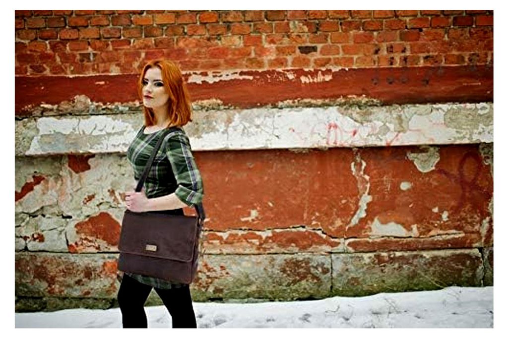 Laptoptasche aus Leder für 14-15 Zoll - Messenger Bag - Arbeitstasche für A4-Notizbuch - Sabine