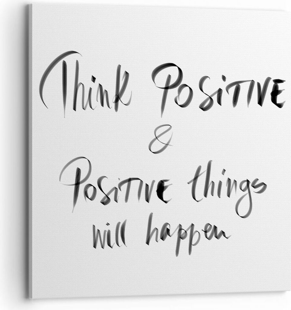 Bild auf Leinwand - Leinwandbild - Einteilig - Motto Gedanke positiv - 70x70cm - Wand Bild - Wanddeko - Wandbilder - Leinwanddruck - Bilder - Wandd...