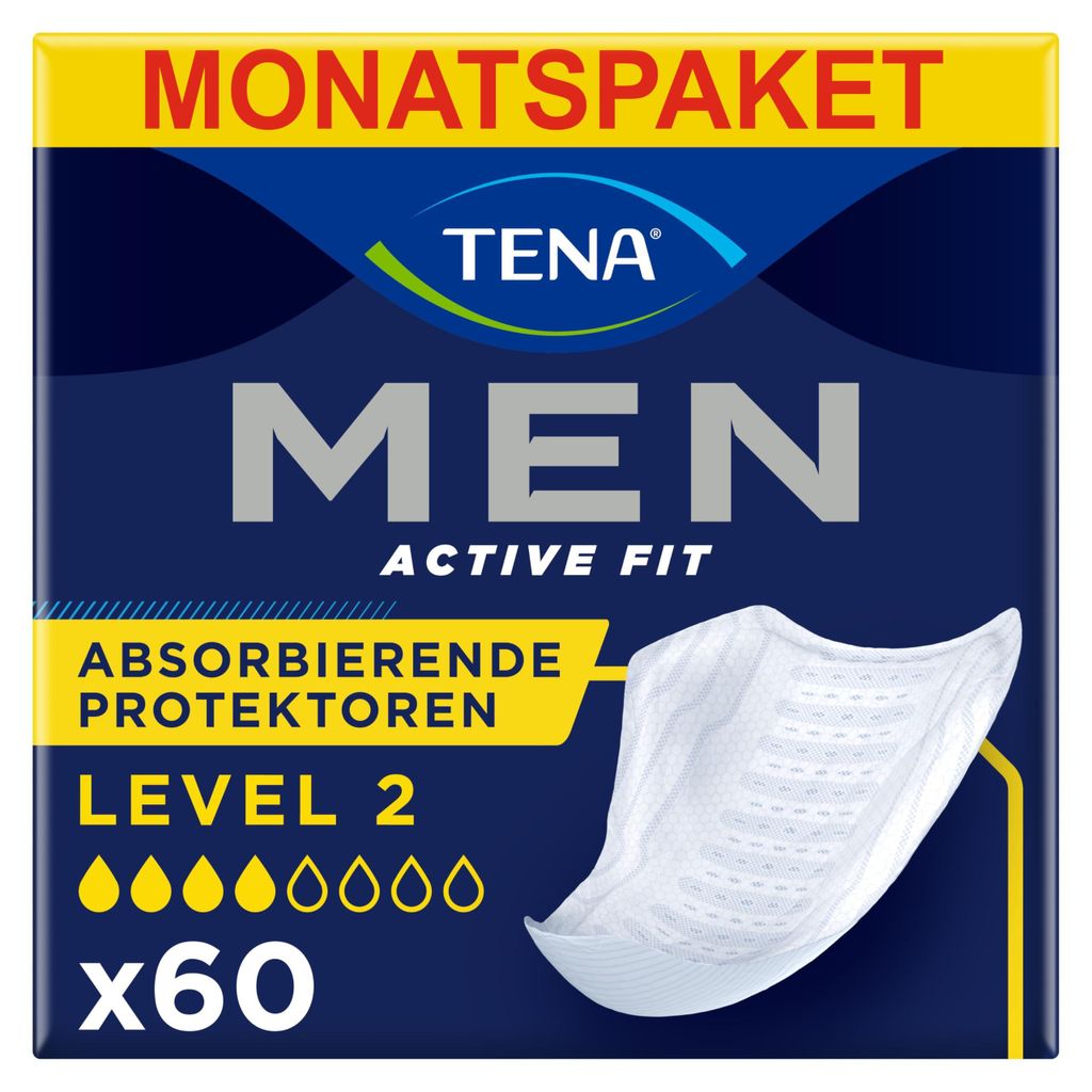 TENA MEN Absorbierende Protektoren, Level 2 - 60 Einlagen Produktbild 