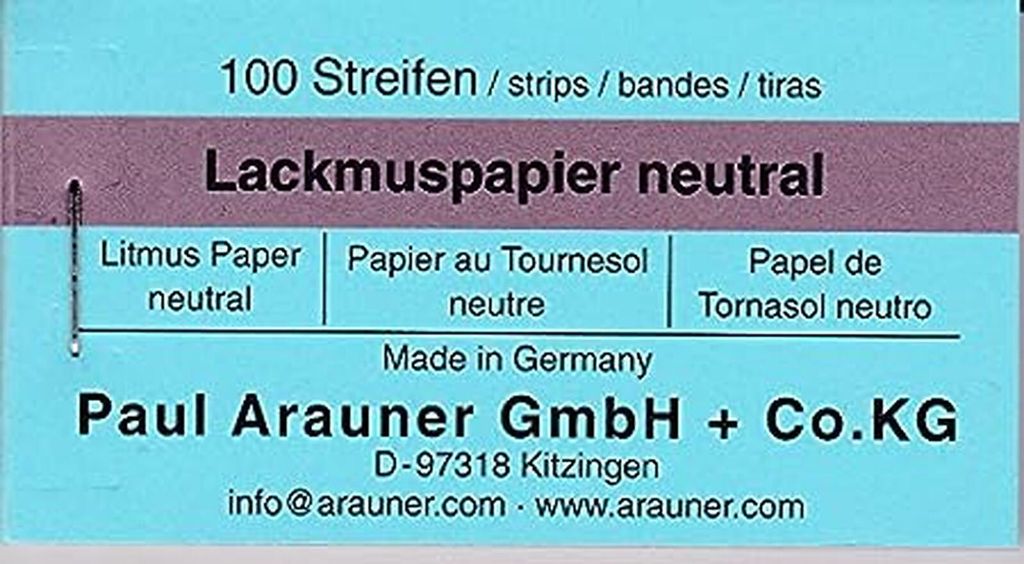 Carta indicatrice di Arauner per acidometri, 100 strisce Immagine del prodotto 