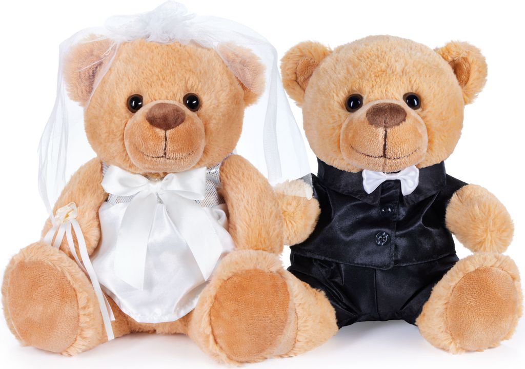 BRUBAKER Teddybär Hochzeitspaar - 25 cm Braut und Bräutigam Produktbild 