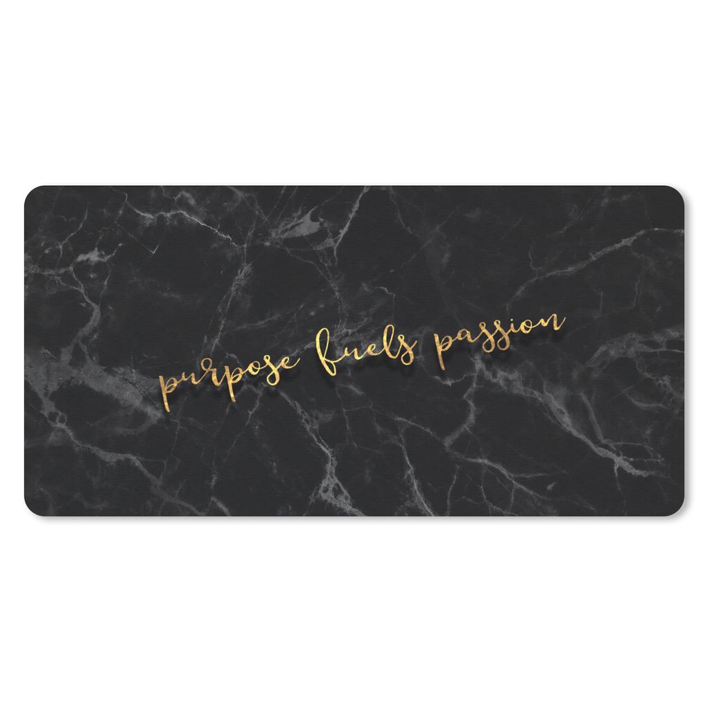 MuchoWow Schreibtischunterlage Zitate - Motivation - Gold - Marmor 80x40 cm - XXL Mauspad - Gaming Mauspad