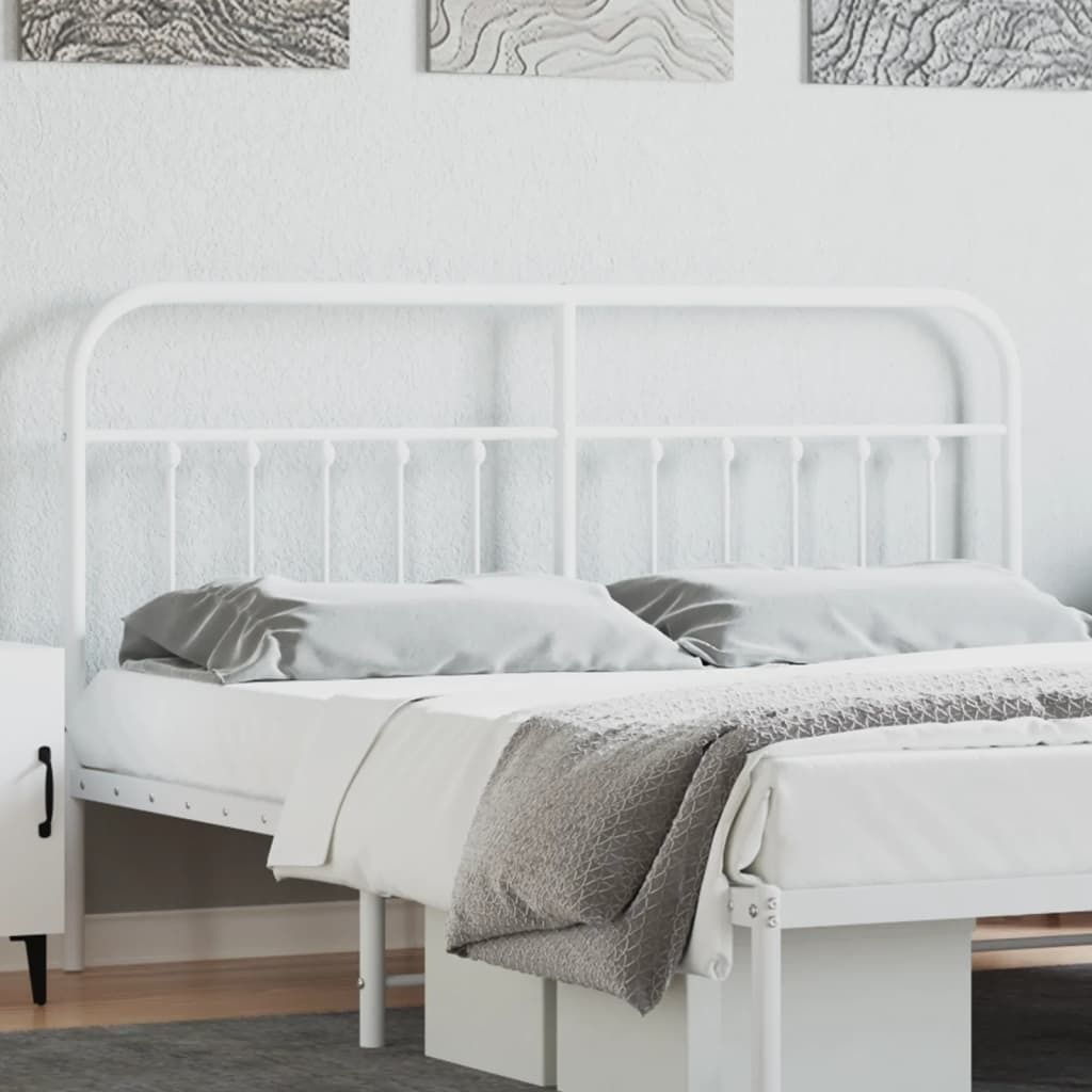 vidaXL Kopfteil Metall Weiß 180 cm - Kopfteil - Kopfteile - Bettkopfteil - Kopfteil Für Doppelbett