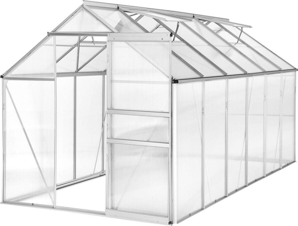Serre en aluminium, résistant aux UV, 185x375x195cm - blanc Image du produit 