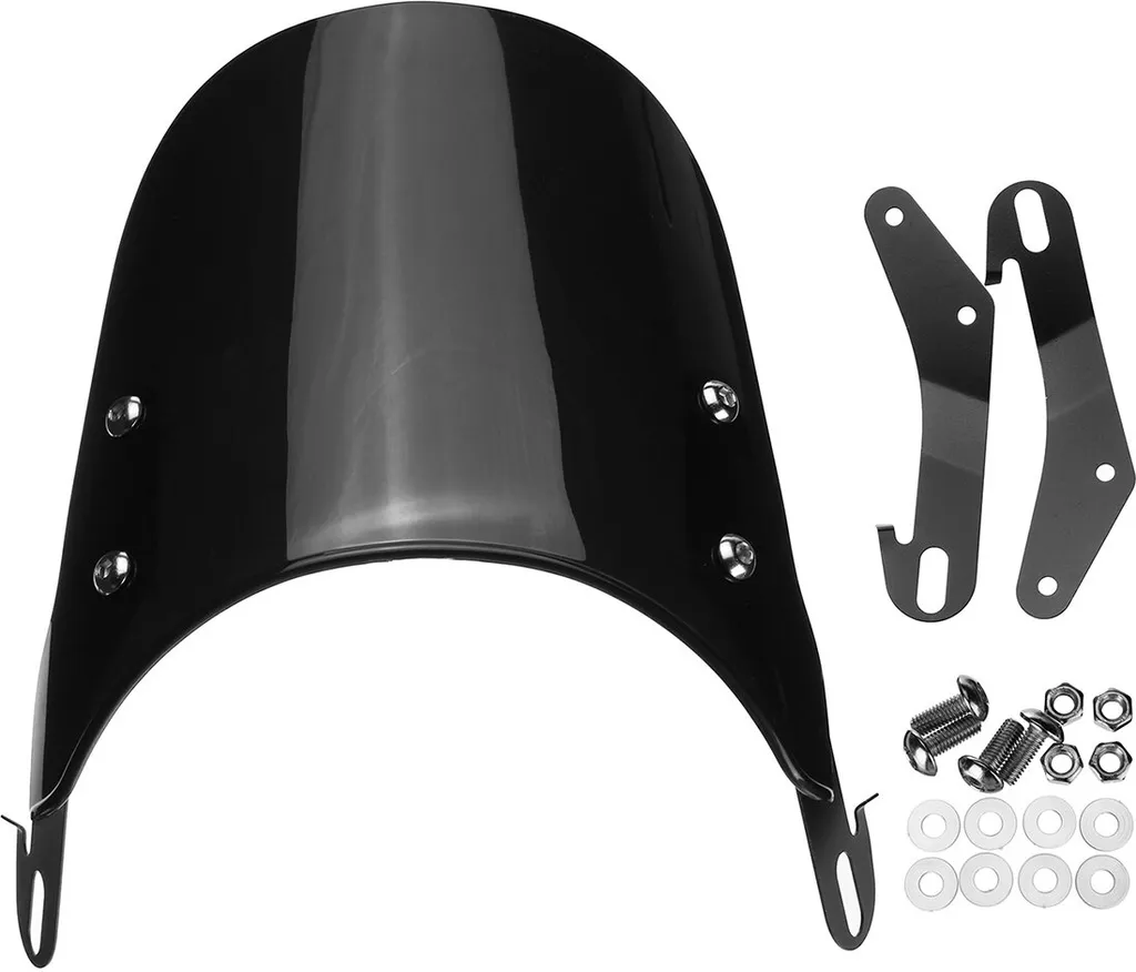 Parabrezza Moto Universale Nero per Faro Tondo 5-7 Pollici | Custom Shop