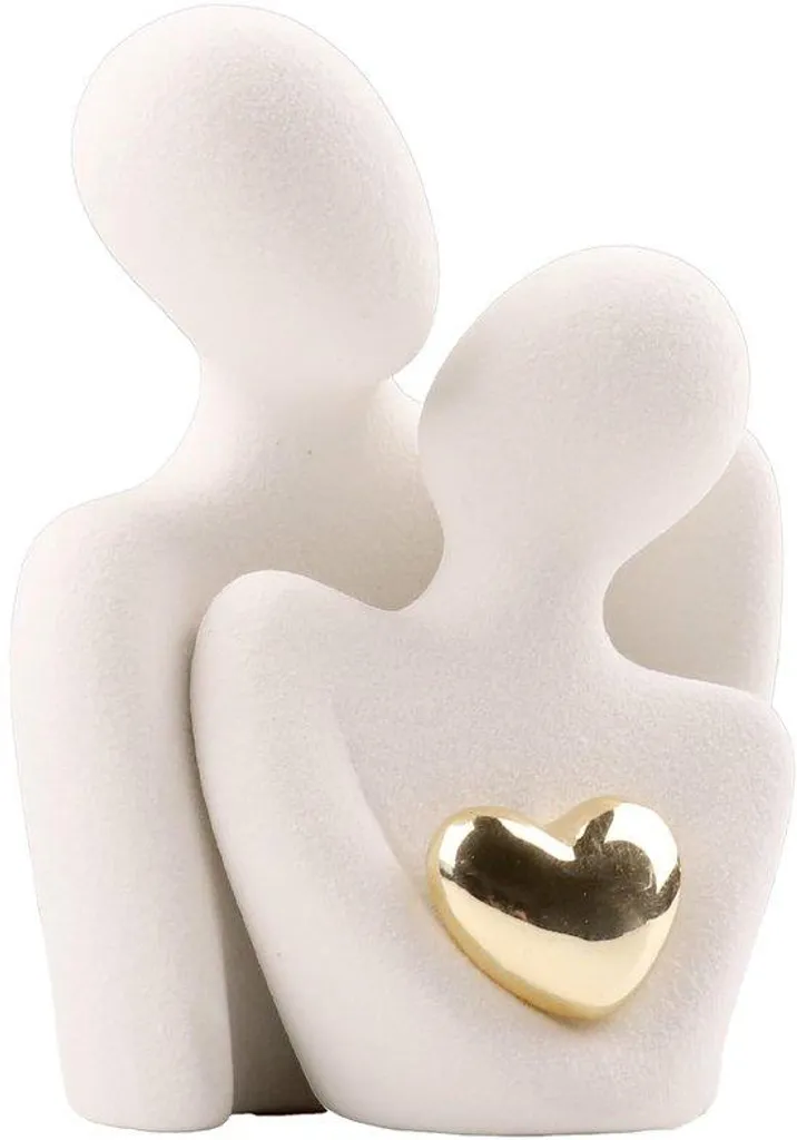 Sculpture romantique dorée et blanche moderne pour décoration de salon