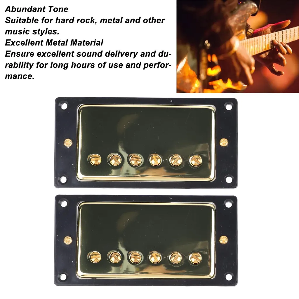 Micro Humbucker Métal Doré pour Guitare : Éliminez les Bruits Parasites - 17