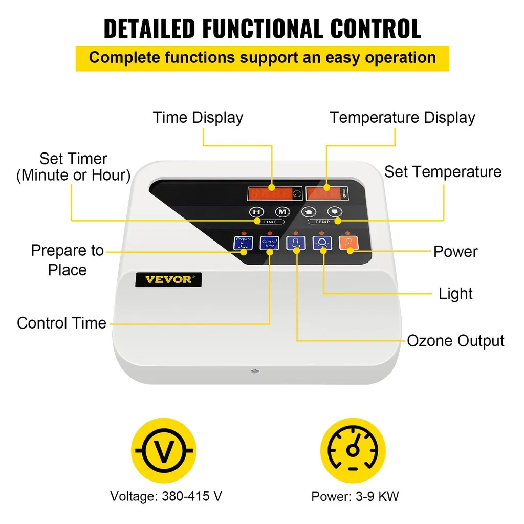 Programmateur pour Poêle de Sauna - Réglage Temps et Chaleur à Distance - 5