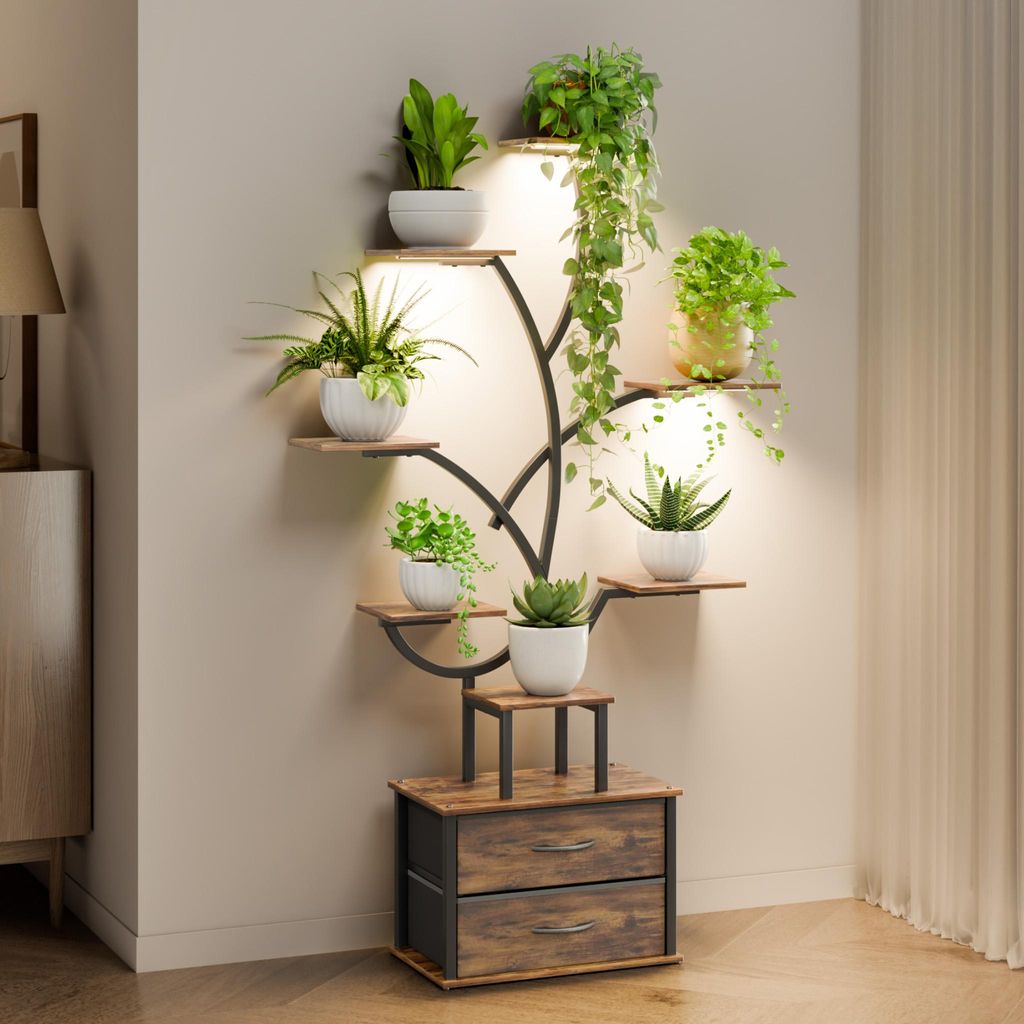 Mondeer Pflanzenregal 160cm, mit LED-Lampe, 9 Etagen & 2 Produktbild 