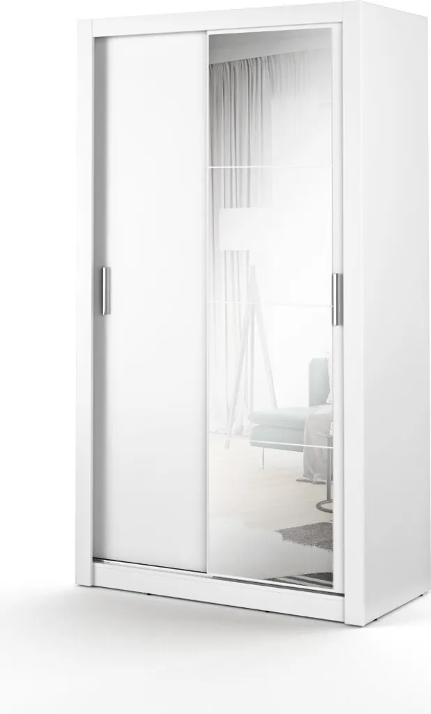 Armoire de Rangement 120cm ARTI 6 Blanche Idéale pour Petite Chambre