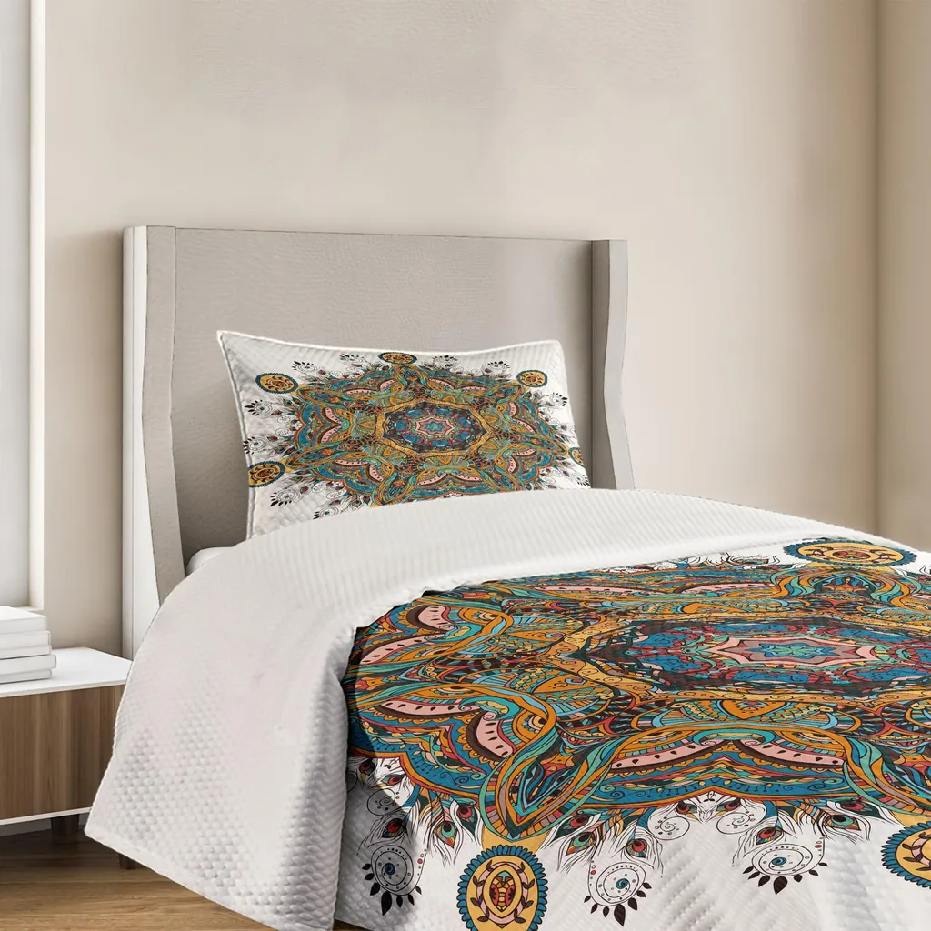 ABAKUHAUS Set Copriletto 170x220 cm Mandala Tribale Bohémien - 4