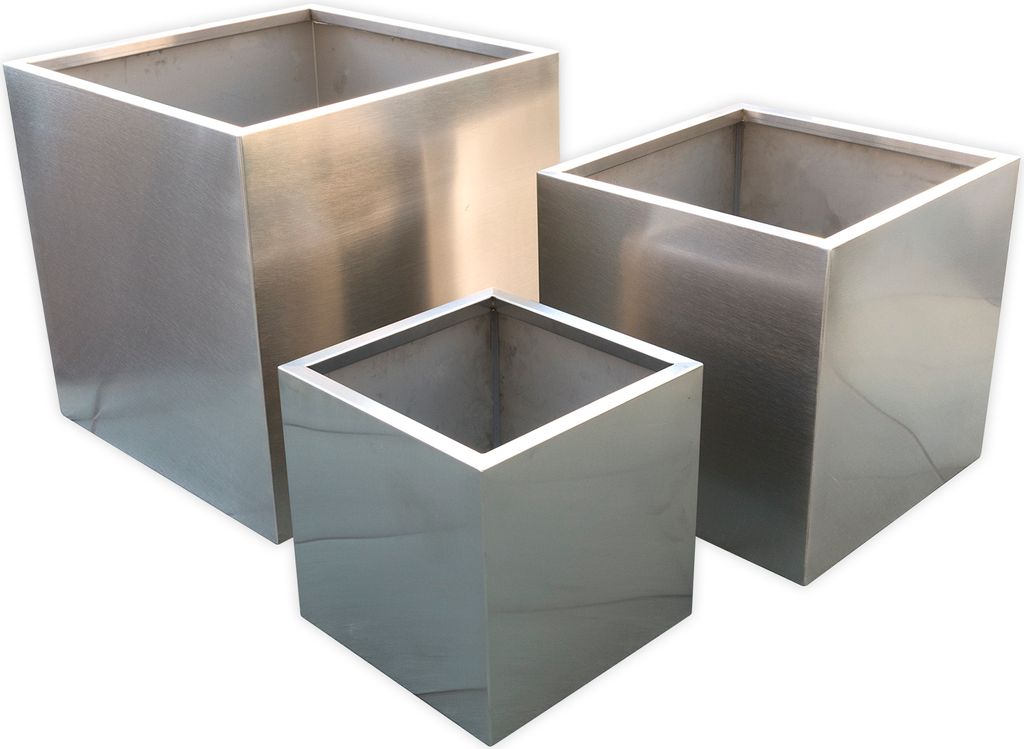 Köhko® Designer-Blumenkübel aus Edelstahl VIVO 46 x 46 x 38 Produktbild 4