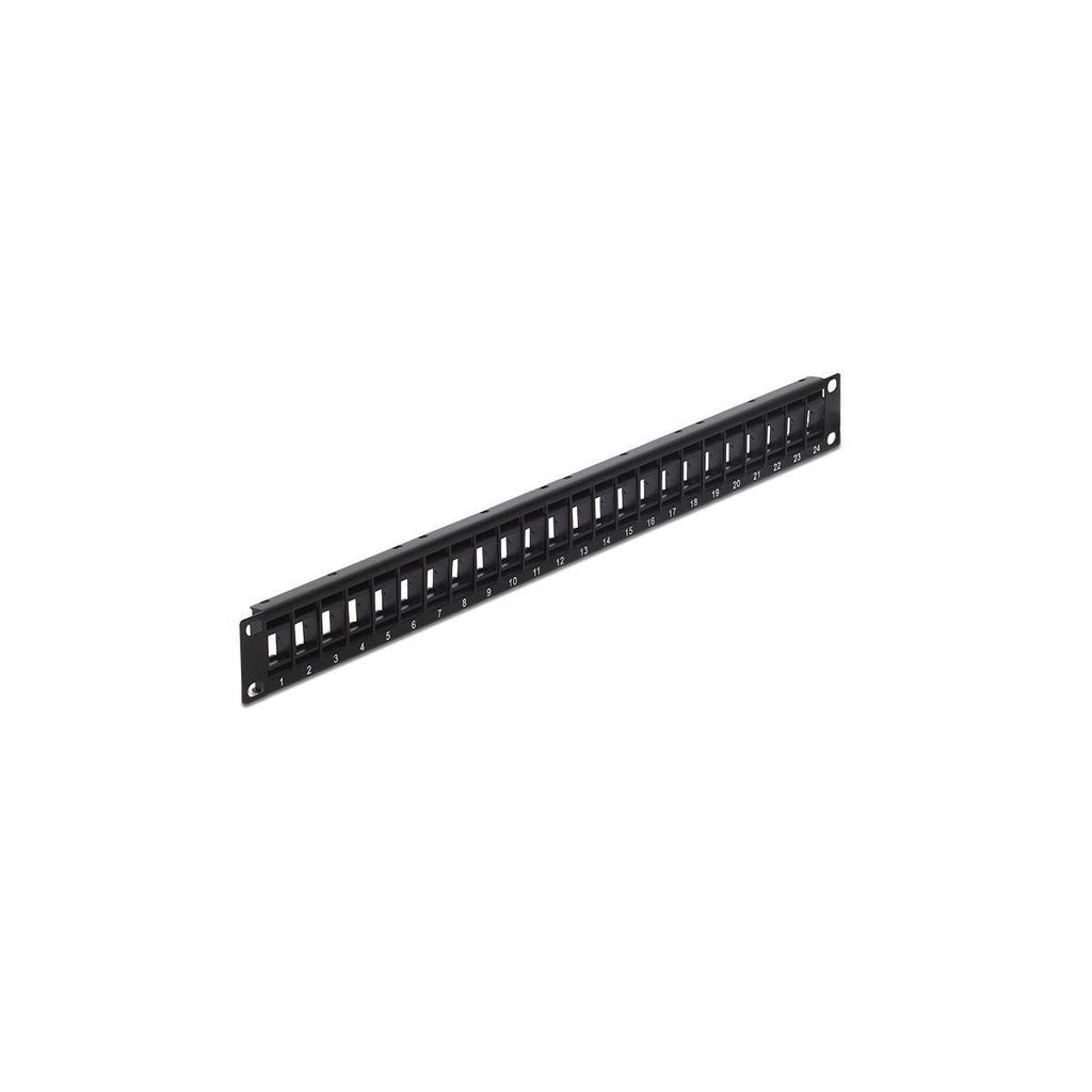 DELOCK 19" Keystone Patchpanel 24 Port drehbar schwarz